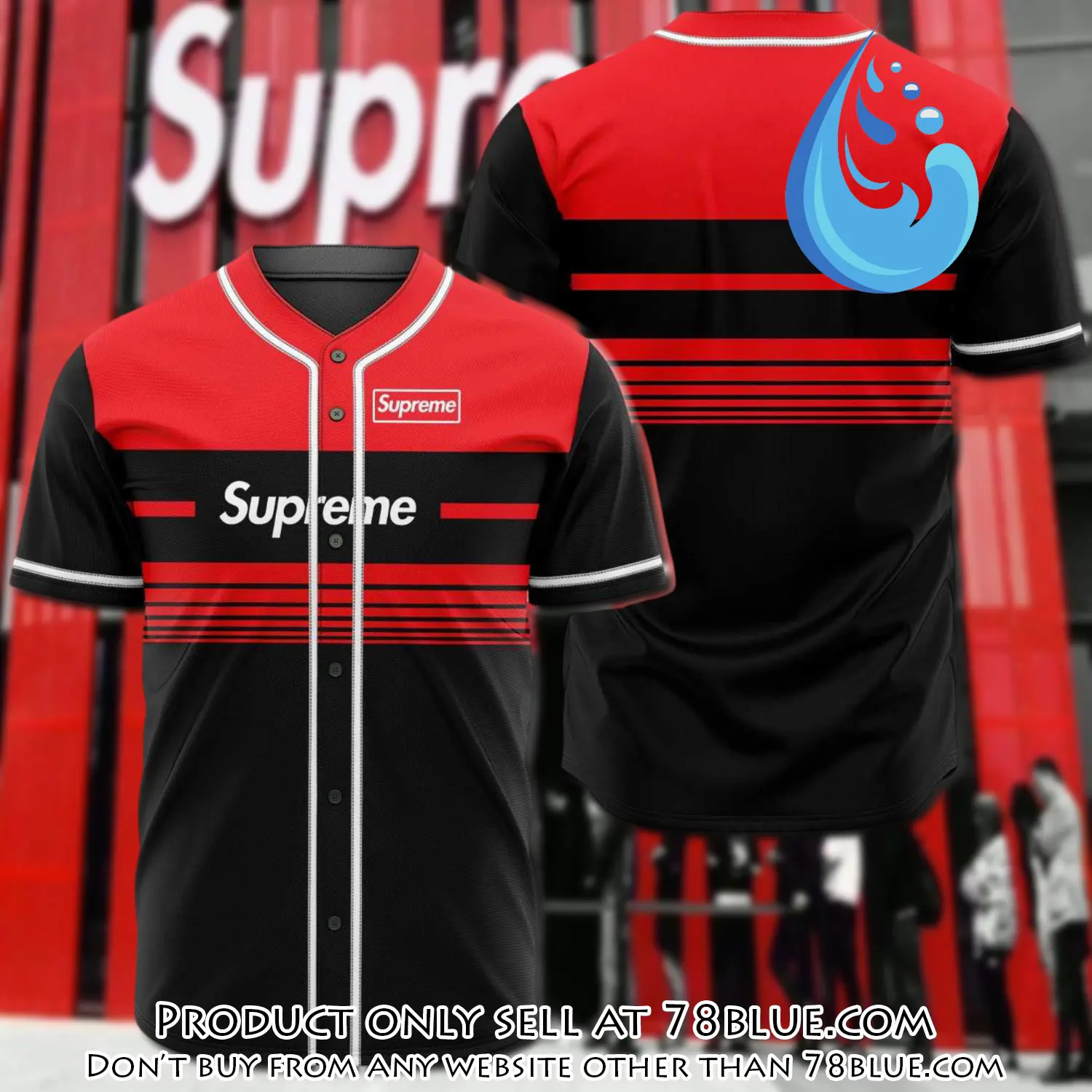 Supreme black red baseball jersey shirt luxury bjs1239 78b5406101